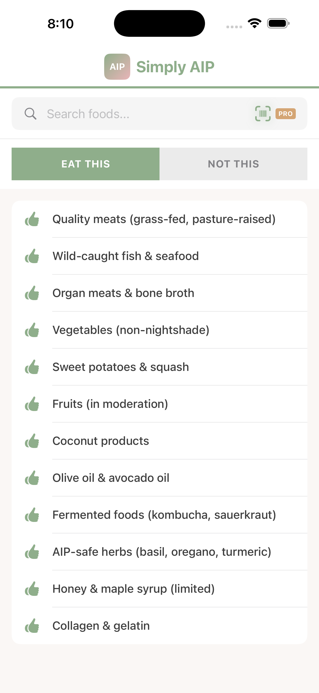 Simply AIP Eat This Screen